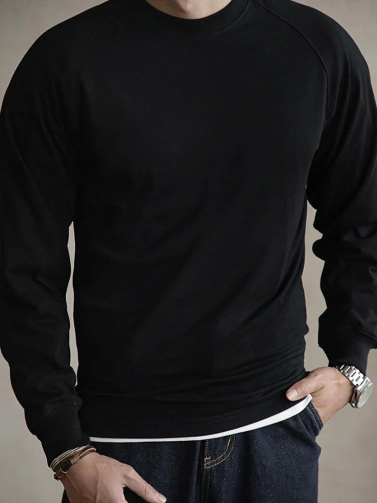 sanyamk - 2024 Spring Autumn Long Sleeve Casual T-shirts For Mens Fashion Loose Solid Color Cotton Tops Men Clothes Leisure Bottom T Shirt