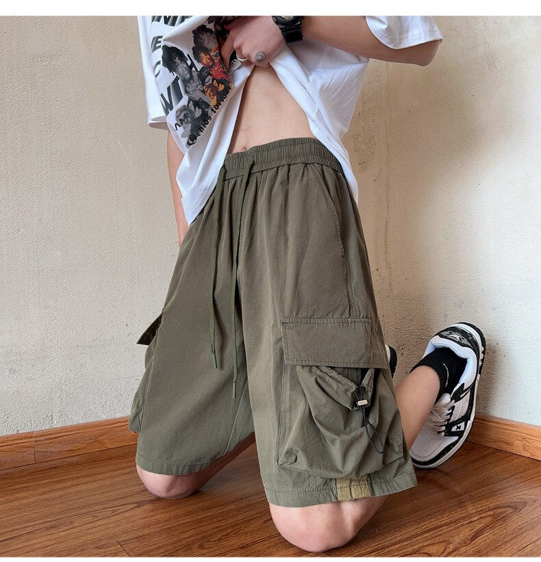 Bonsir Wide Leg Shorts Men Short Oversize Vintage Men's Shorts for Summer Clothing Mens Sports Bermuda Running Workout Cargo Pants