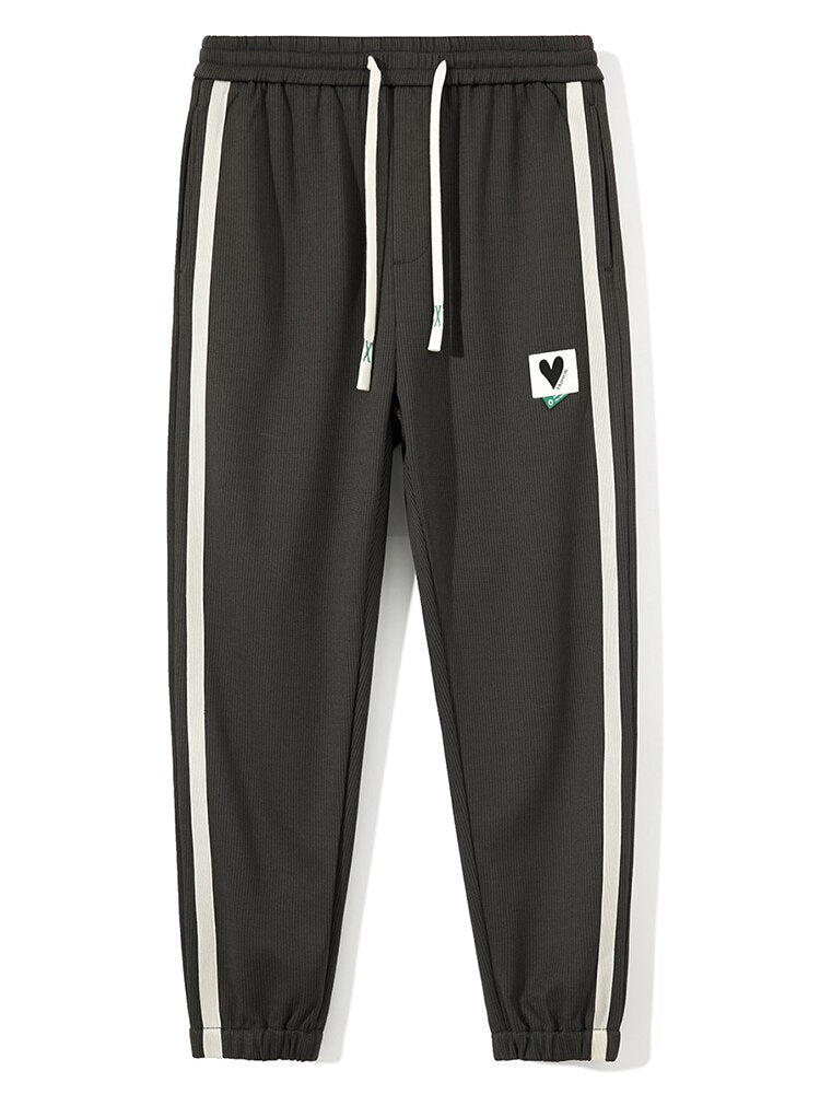 Bonsir New Spring Plus Size Loose Sweatpants Men Striped Joggers Hip Hop Streetwear Ankle Length Cotton Casual Harem Pants