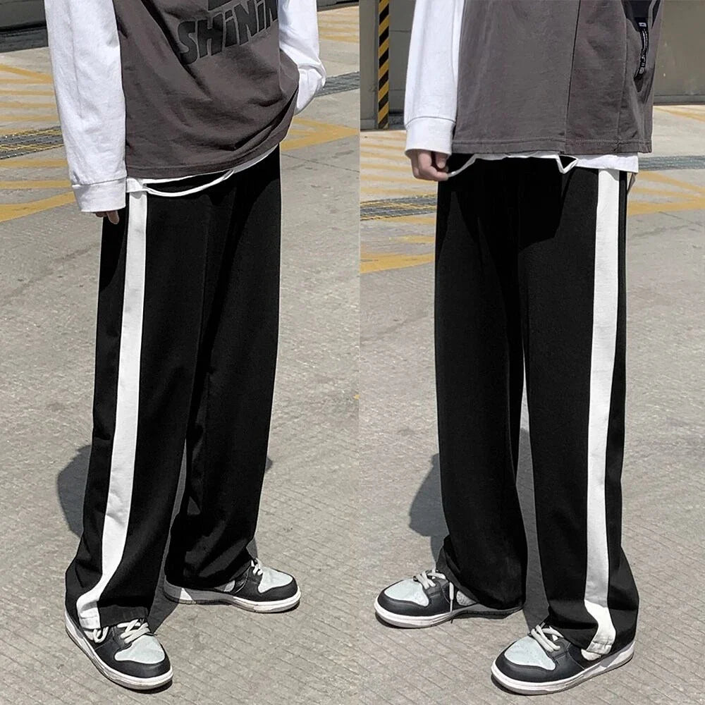sanyamk - Streetwear Casual Pants Men Hip Hop Top Quality Elastic Waist Drawstring Men's Sweatpants Summer Straight Loose Trousers