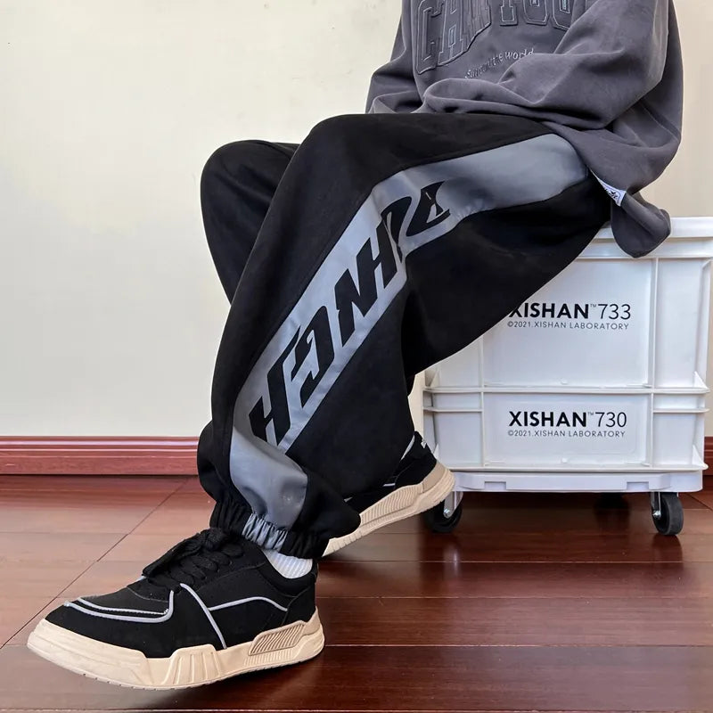 Bonsir Men Pants New Trendy American Streetwear Sweatpants Hip Hop Couple Casual Fashion Trousers