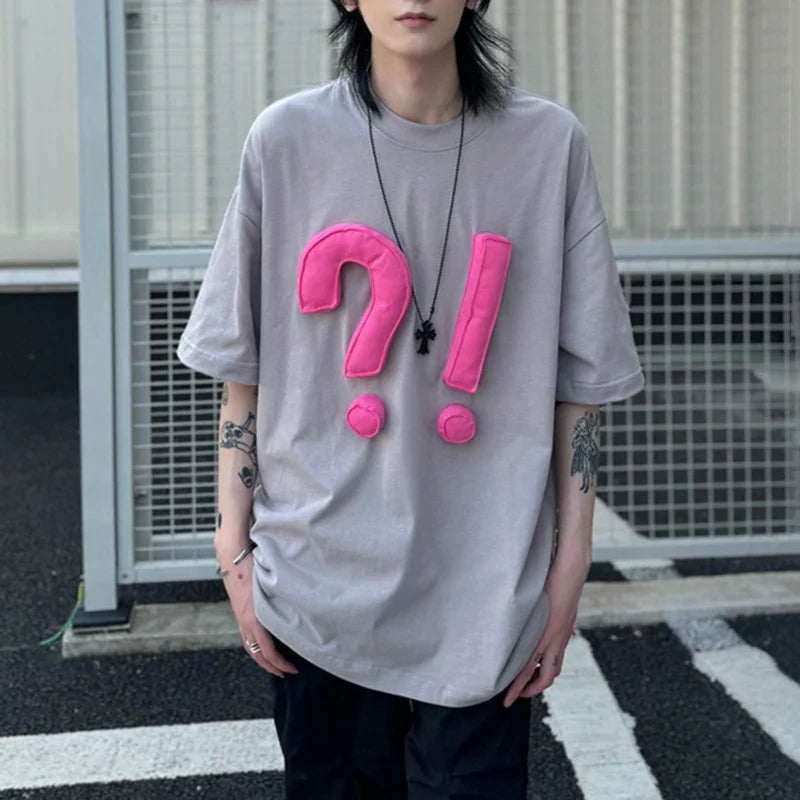 sanyamk - Men's T-shirts Casual Splicing Contrast Color Symbol Design Short Sleeve Loose Male Clothing New Summer Chic 2024 9C6600