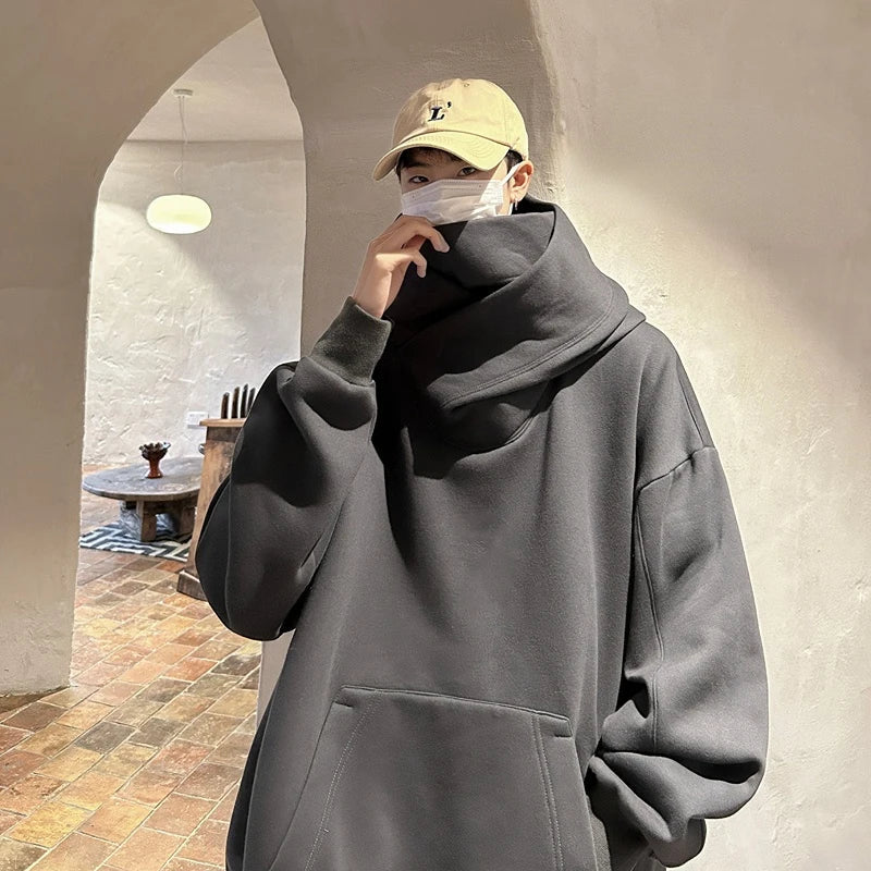 sanyamk - Winter Men's Fleece Warm Hoodie Sweatshirt Men High Quality Thick Pullovers Fashion Streetwear Turtleneck Hood Sweatshirt