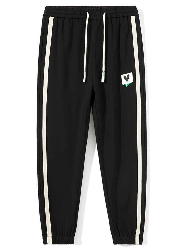 Bonsir New Spring Plus Size Loose Sweatpants Men Striped Joggers Hip Hop Streetwear Ankle Length Cotton Casual Harem Pants