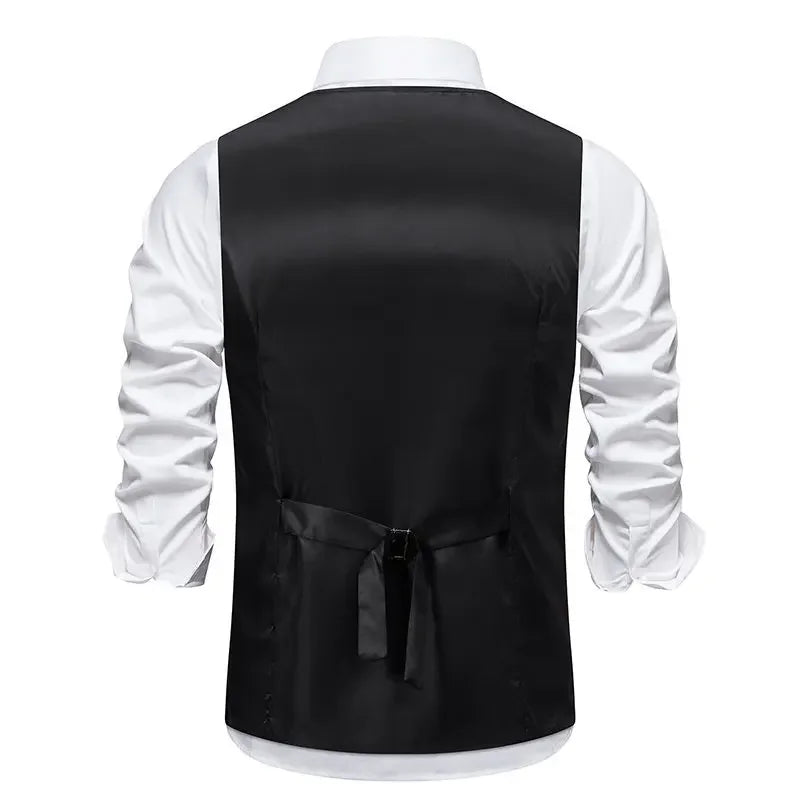 sanyamk - Men's Autumn and Winter New Suit Vest Solid Single Breasted Men's Vest