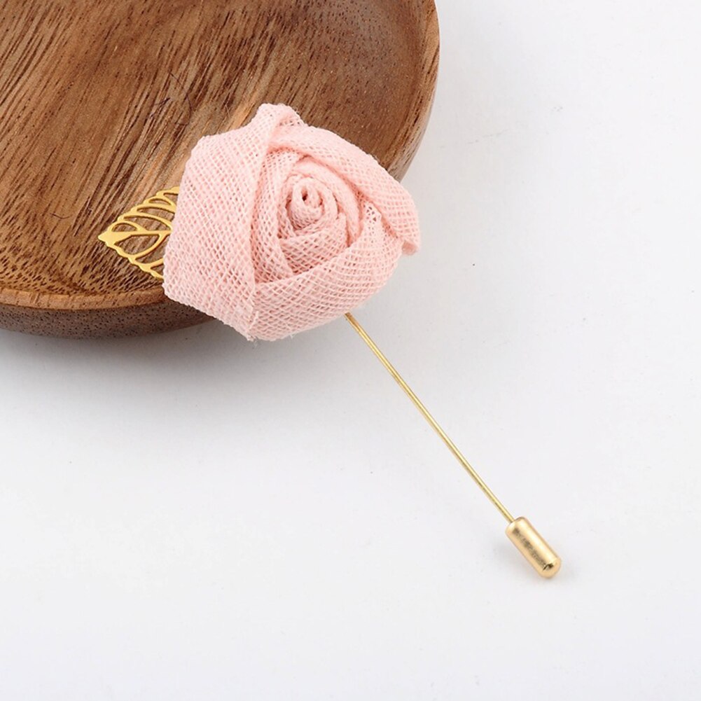 Korean Bridegroom Wedding Brooches Cloth Art Hand-made Rose Flower Brooch Lapel Pin Badge Tassel Chain Men's Suit Accessories