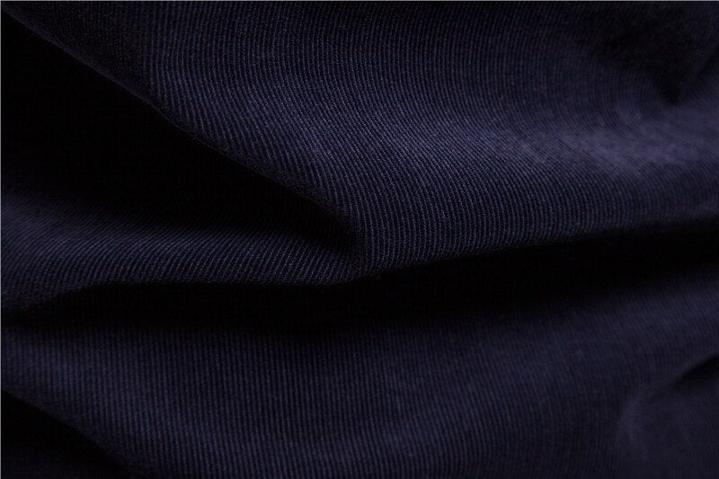 Bonsir Men's Shirt Cotton Lapel Casual Spring Autumn Corduroy Shirts for Men Slim Solid Color Shirts Long Sleeve Tops EU Size