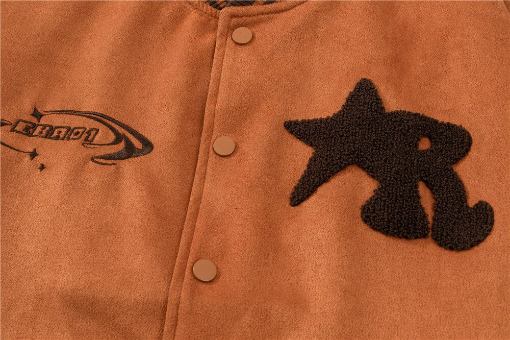 sanyamk Patch Letters Embroidery Baseball Uniform Jacket Mens Hip Hop Loose Casual Punk Couple Jacket Top Men