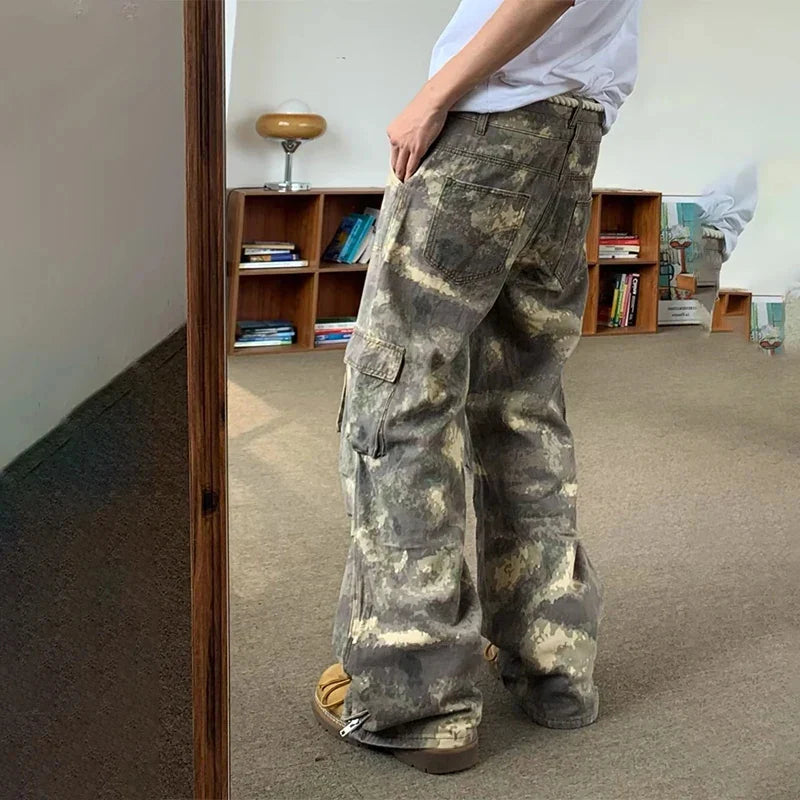 sanyamk Camouflage Cargo Pants Men Oversize Camo Trousers Male Loose Casual Vintage Streetwear Hip Hop Safari Style