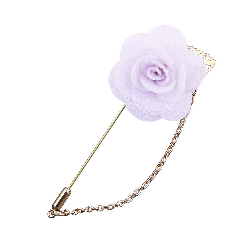 Korean Bridegroom Wedding Brooches Cloth Art Hand-made Rose Flower Brooch Lapel Pin Badge Tassel Chain Men's Suit Accessories