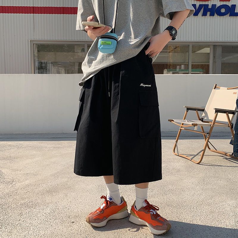 Bonsir Wide Leg Shorts Men Short Oversize Vintage Men's Shorts for Summer Clothing Mens Sports Bermuda Running Workout Cargo Pants