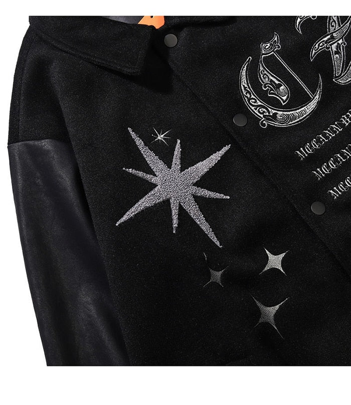 sanyamk Vintage Varsity Jacket Men Loose Lapel Pilot Bomber Jacket Baseball Coats Autumn Embroidery Return Woman Coat Hip Hop Streetwear