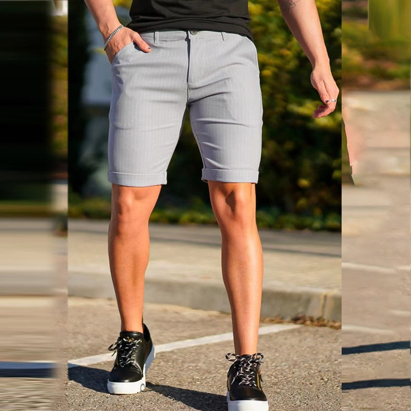 Bonsir Vintage Plaid Printed Slim Fit Shorts Men's 2023 Spring Summer Streetwear Fashion Mid Waist Button Short Pant Men Leisure Shorts