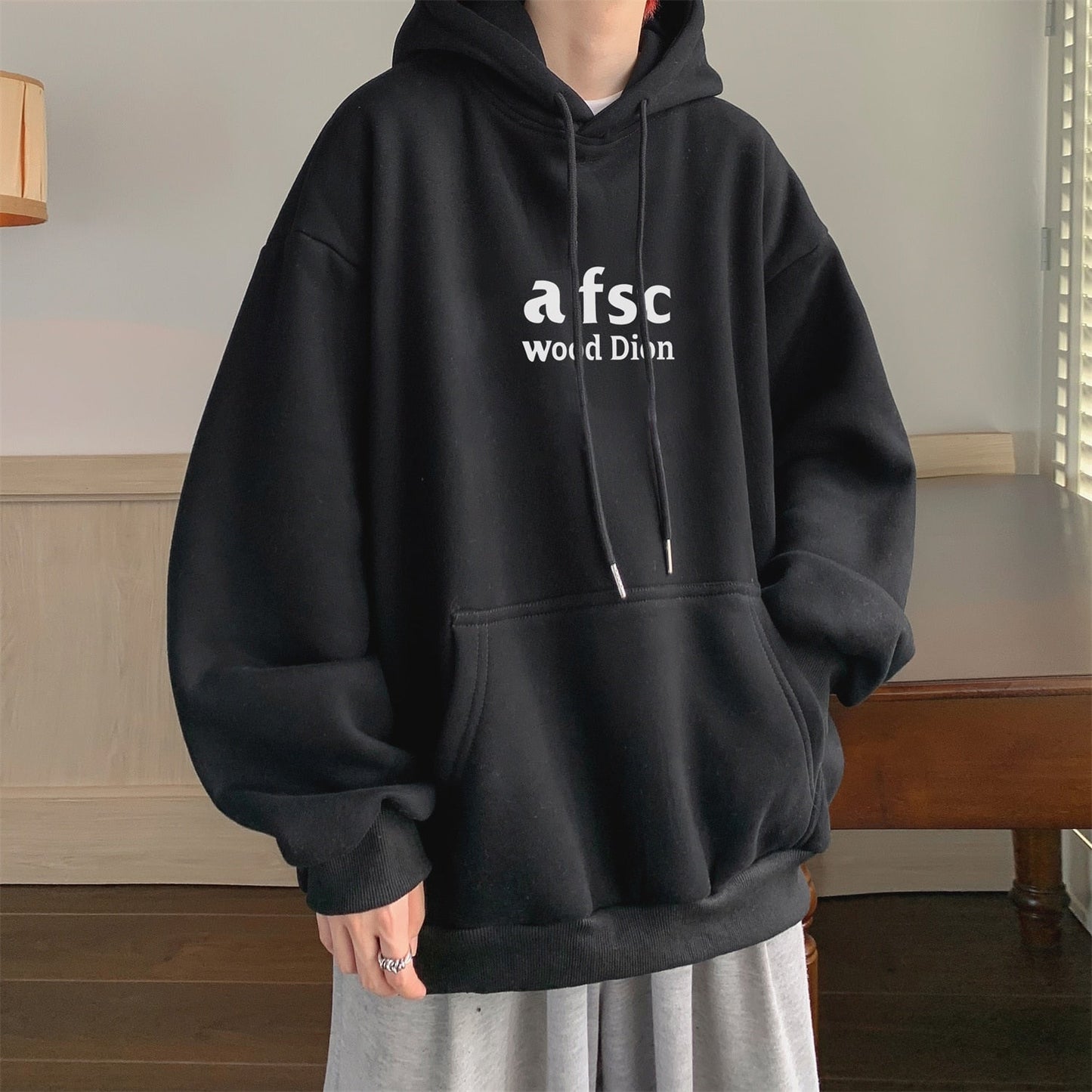 Bonsir Spring And Autumn Hoodie Loose Casual Vibe American Retro Coat, White, Dark Gray, Black, Khaki, M-5XL