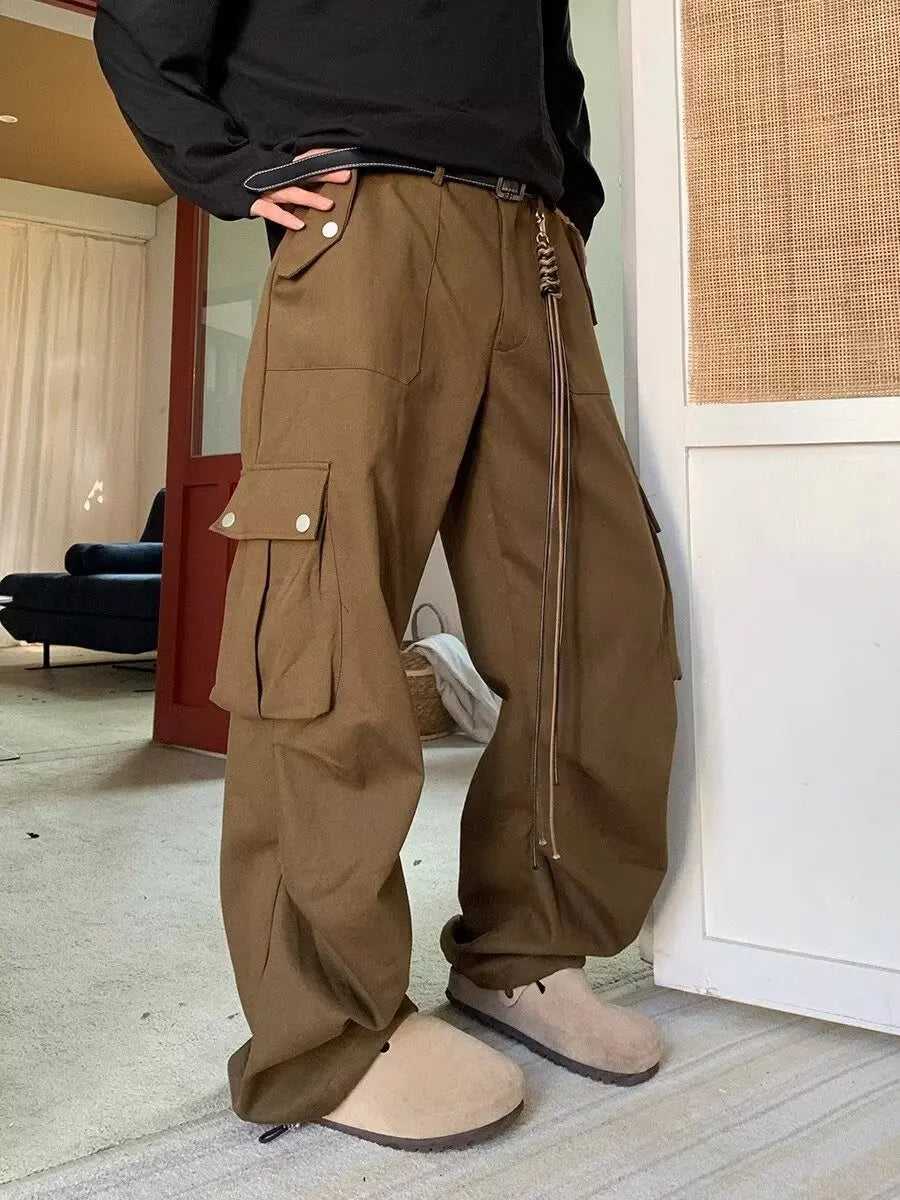 sanyamk Wide Cargo Pants Men Baggy Oversize Cargo Trousers Male Oversize Loose Casual Streetwear Hip Hop Pocket Spring