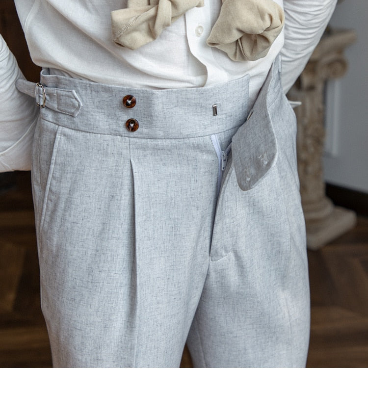 sanyamk Italy Business Dress Pants Men High Quality Office Social Suit Pants Casual Wedding Groom Trousers Gray Pantaloni Uomo Casual