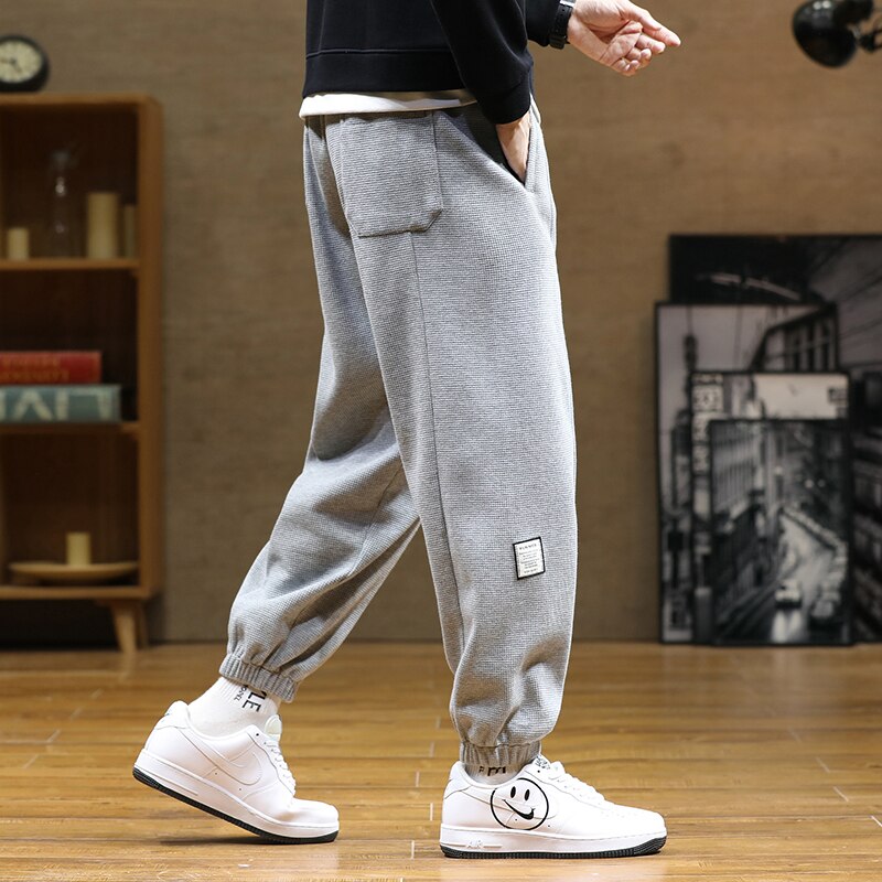 sanyamk Spring Autumn Letter Harem Pants Men casual pants Hip Hop Streetwear Black Grey Loose Sweatpants Jogger Plus Size Baggy Trouser