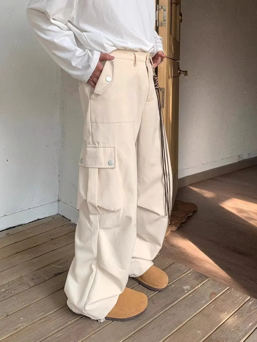 sanyamk Wide Cargo Pants Men Baggy Oversize Cargo Trousers Male Oversize Loose Casual Streetwear Hip Hop Pocket Spring