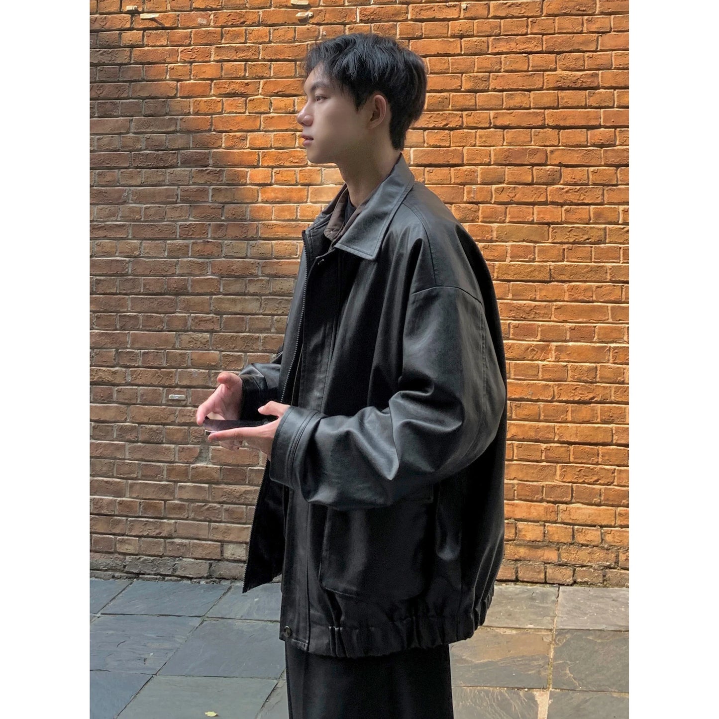 BONSIR - Vintage PU Leather Jacket Men 2024 New Big Pocket High Quality Jackets Mens Fashion Motorcycle Causal Coat 5XL-M