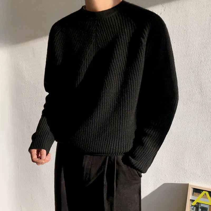 Bonsir - men's / wear classic round collar Sweater Korean fashion loose kintted tops for male autumn winter new warm clothes 2Y4243