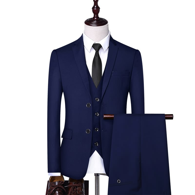 sanyamk Formal Business Wedding 3 Pieces Suit Set / Male Blazers Jacket Pants Vest Trousers Dress Waistcoat