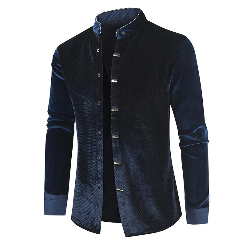 sanyamk - 2024 New Men's Long Sleeve Button Shirt Top Korean Fashion Men's Street Dress Personality Luxury T-shirt