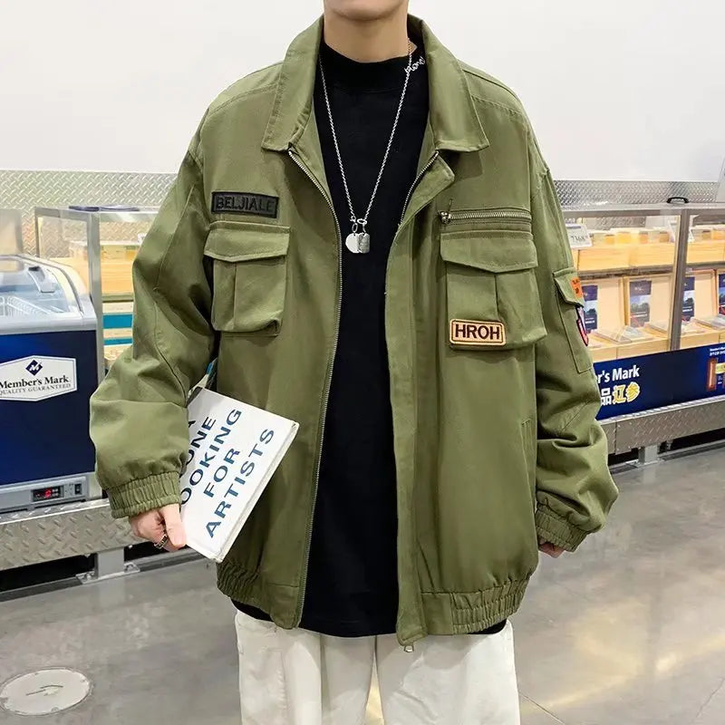 sanyamk - Airmen's uniform jacket spring new casual loose men's jacket Korean version trend top