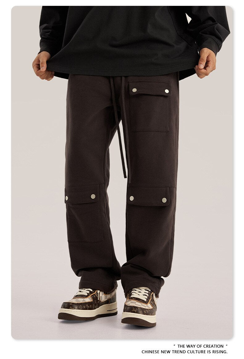 sanyamk Autumn Warm Vintage Green Cargo Pants Men Cargo Trousers Male Loose Casual Streetwear Hip Hop Pockets Men's Clothing
