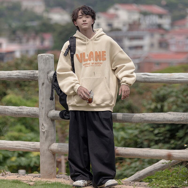 Bonsir Fashion Letter Men's Hooded Sweatshirts Autumn Unisex Hoodies Loose Casual Hip Hop Male Pullovers Unisex Streetwear