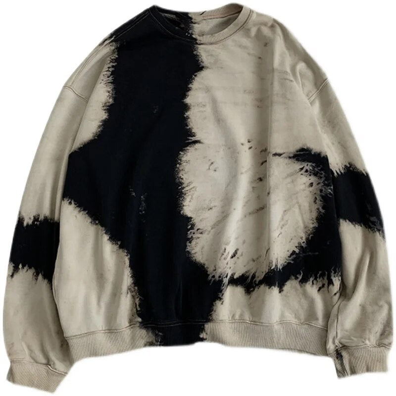 Bonsir Sweatshirts Men Casual Basic Pullovers Mens Hoodie New Autumn Winter Sweatshirt Men Retro Tie-dyed Handsome Men's Pullover D04