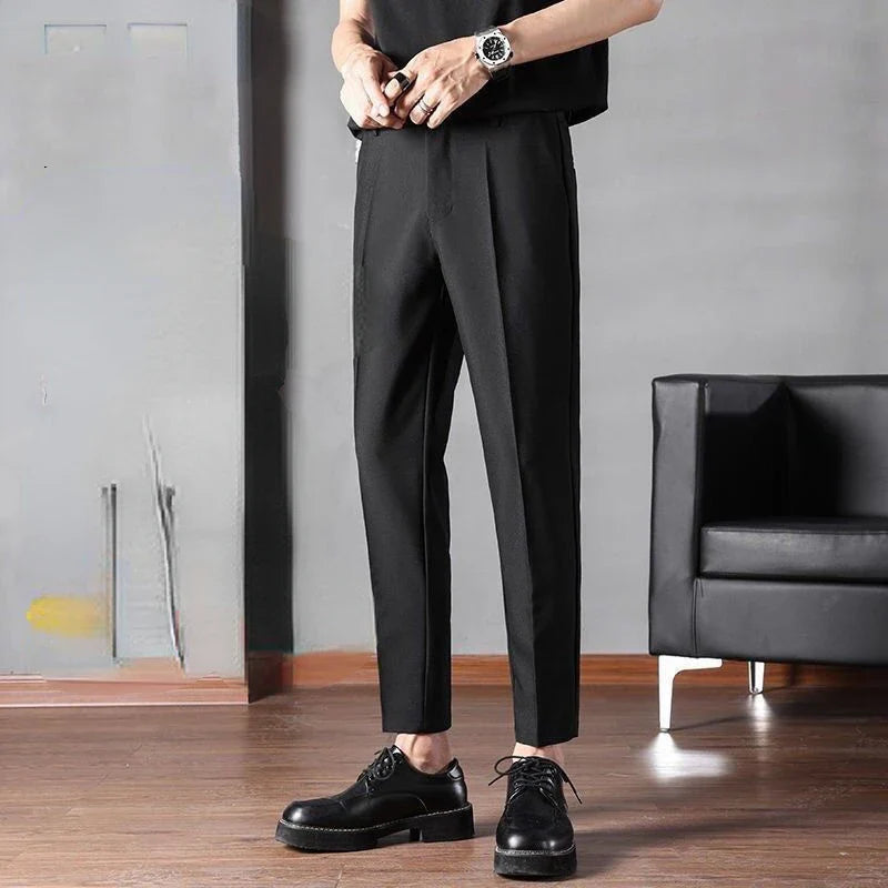 Bonsir - Autumn Suit Pants Korean Style Fashion Pants for Male Office Formal Wedding Business Casual Men Pants Solid Long Tousers R49