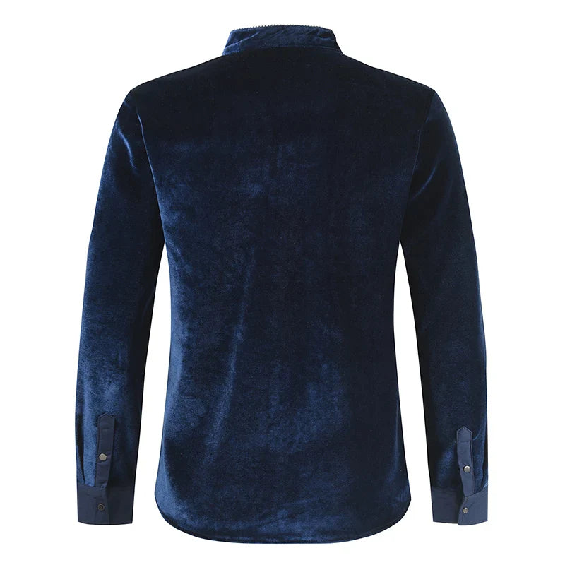 sanyamk - 2024 New Men's Long Sleeve Button Shirt Top Korean Fashion Men's Street Dress Personality Luxury T-shirt