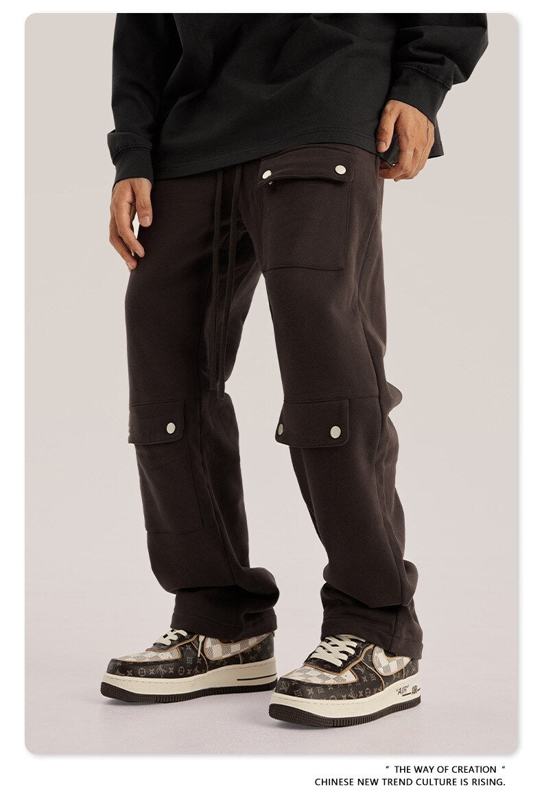 sanyamk Autumn Warm Vintage Green Cargo Pants Men Cargo Trousers Male Loose Casual Streetwear Hip Hop Pockets Men's Clothing