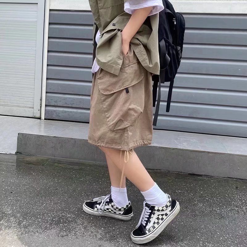 Bonsir Wide Leg Shorts Men Short Oversize Vintage Men's Shorts for Summer Clothing Mens Sports Bermuda Running Workout Cargo Pants
