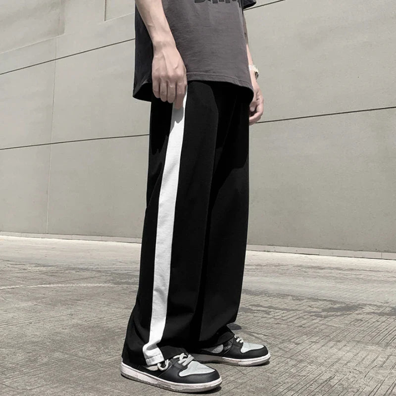 sanyamk - Streetwear Casual Pants Men Hip Hop Top Quality Elastic Waist Drawstring Men's Sweatpants Summer Straight Loose Trousers