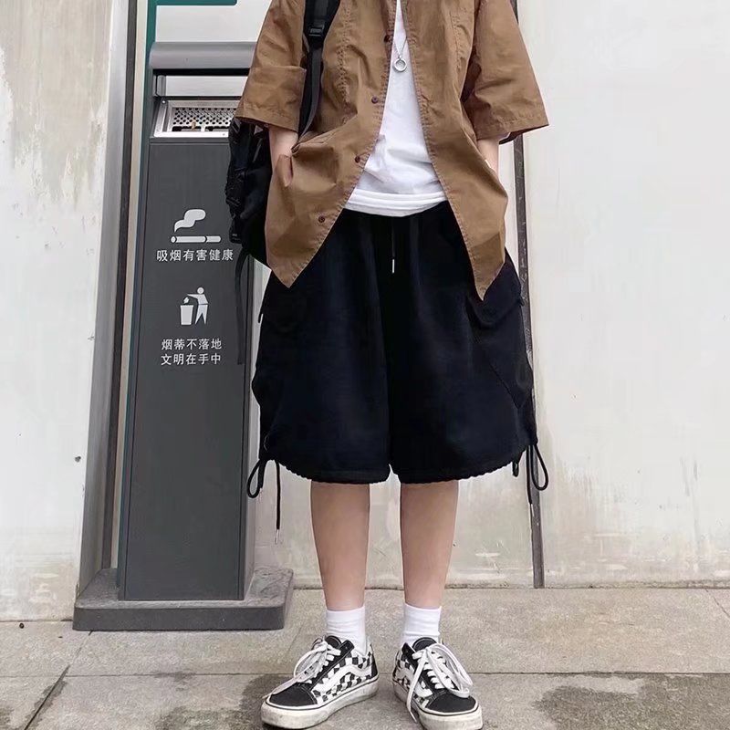 Bonsir Wide Leg Shorts Men Short Oversize Vintage Men's Shorts for Summer Clothing Mens Sports Bermuda Running Workout Cargo Pants