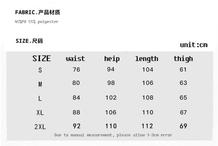 sanyamk - Autumn Winter Men's Leather Motorcycle Pants Black Punk PU Pants Men Women Straight Mopping Trousers Streetwear Waterproof