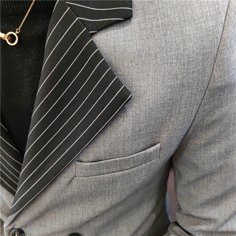 sanyamk Korean Patchwork Suit 2 Piece Suit Blazer Men Suit Set Slim Fit Tuxedo Suit Blazer Suit Men Stylish Blazer Stage Party Club