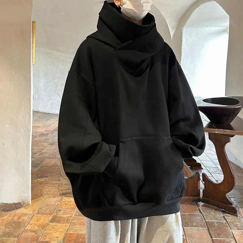 sanyamk - Winter Men's Fleece Warm Hoodie Sweatshirt Men High Quality Thick Pullovers Fashion Streetwear Turtleneck Hood Sweatshirt