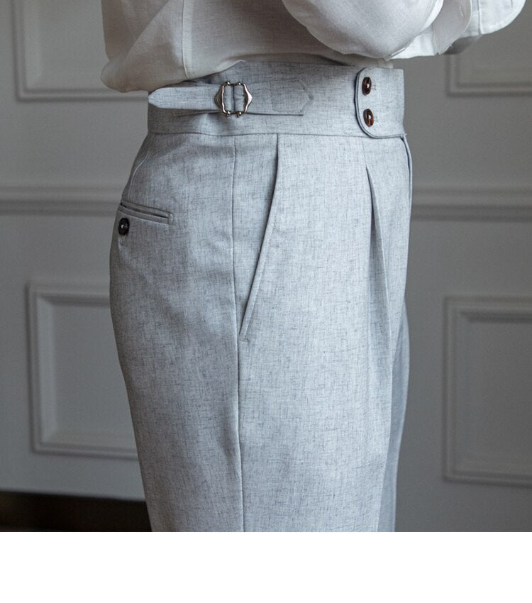sanyamk Italy Business Dress Pants Men High Quality Office Social Suit Pants Casual Wedding Groom Trousers Gray Pantaloni Uomo Casual