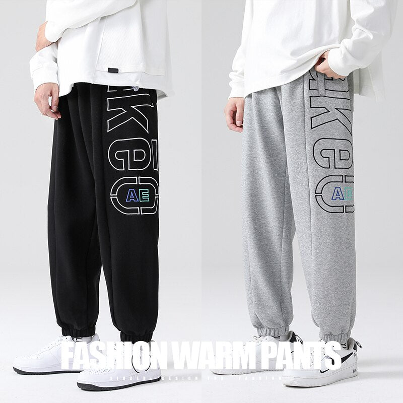 sanyamk Spring Autumn Letter Harem Pants Men casual pants Hip Hop Streetwear Black Grey Loose Sweatpants Jogger Plus Size Baggy Trouser