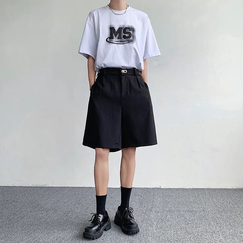 sanyamk - Summer Suit Shorts Men Fashion Social Mens Dress Shorts Korean Business Casual Black Shorts Mens Office Formal Shorts M-2XL