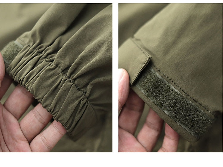 Bonsir Autumn Trekking Hooded Work Jacket Men's Windproof New Loose Half Zipper Stormsuit Outdoor Camping Hiking Riding Coat Tooling