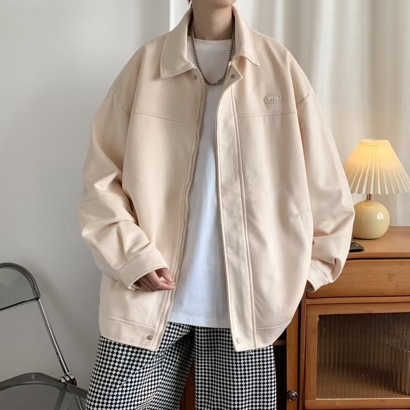 Bonsir Coat Men's Autumn New Style Hong Kong Fashion Brand Loose and Versatile Cityboy Lapel Thickened Jacket Top