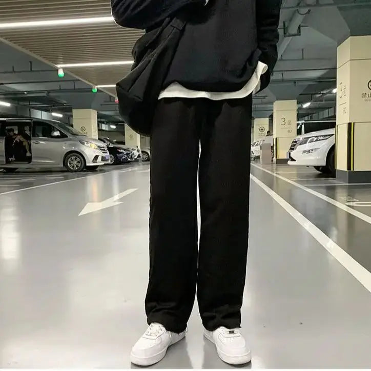 Bonsir Autumn Loose Big Size Hundred Straight Wide-leg Long Pants Men's New Salt Drag Pants Sports Casual