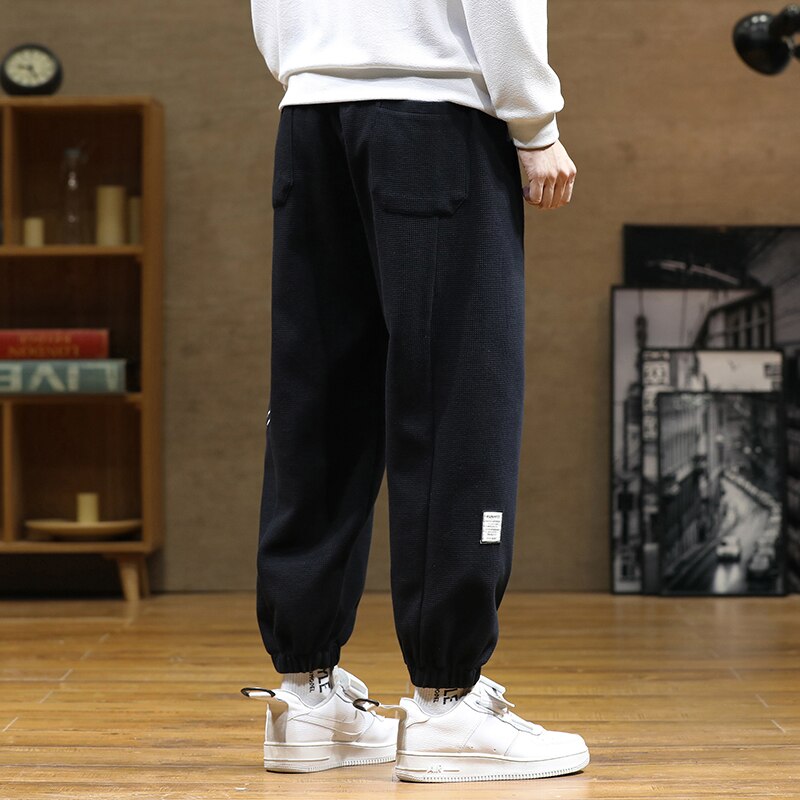Bonsir Spring Autumn Letter Harem Pants Men casual pants Hip Hop Streetwear Black Grey Loose Sweatpants Jogger Plus Size Baggy Trouser