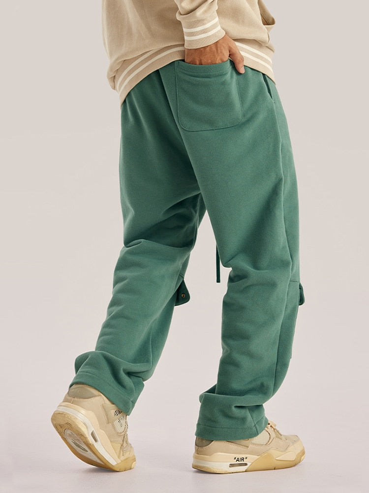 sanyamk Autumn Warm Vintage Green Cargo Pants Men Cargo Trousers Male Loose Casual Streetwear Hip Hop Pockets Men's Clothing