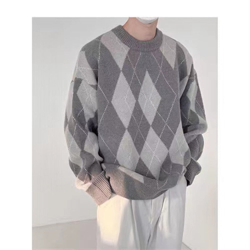 Bonsir Men's Loose Couple Clothes Wool Sweater Streetwear Hip-hop Retro Long Sleeve Knitting High-quality Apricot Color Coats