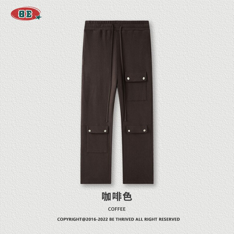 sanyamk Autumn Warm Vintage Green Cargo Pants Men Cargo Trousers Male Loose Casual Streetwear Hip Hop Pockets Men's Clothing