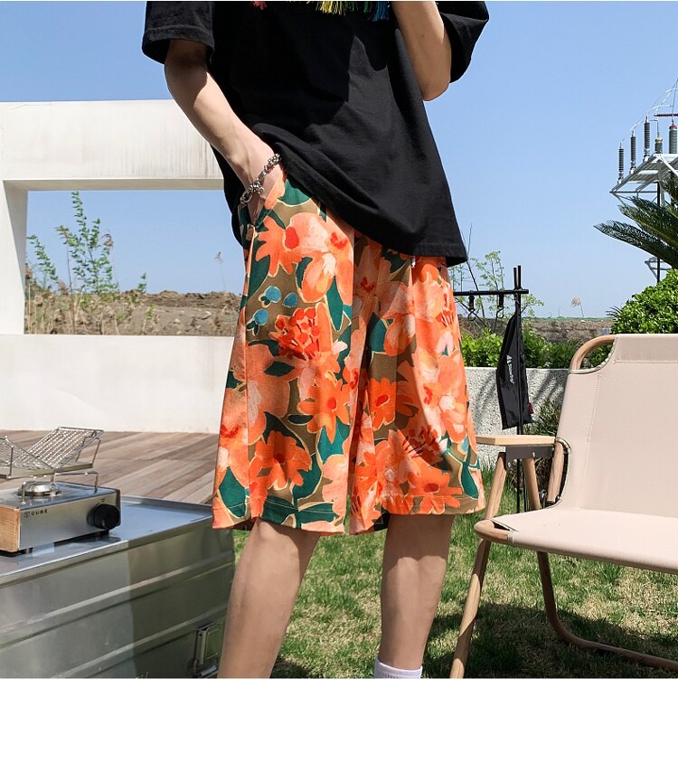 Bonsir Anime Graffiti Mens Summer Casual Shorts Neutral Fashion Hip Hop Cotton Sweat Short Pans Men's Joggers Beach Short Sweatpants